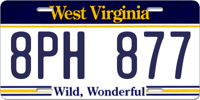 WV license plate 8PH877