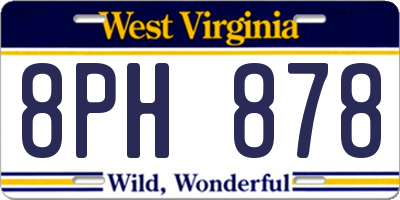 WV license plate 8PH878