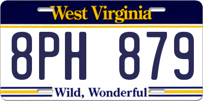WV license plate 8PH879