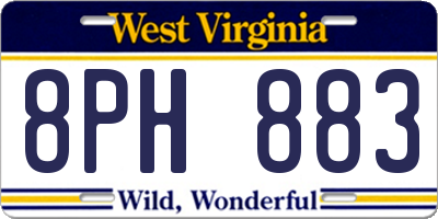 WV license plate 8PH883
