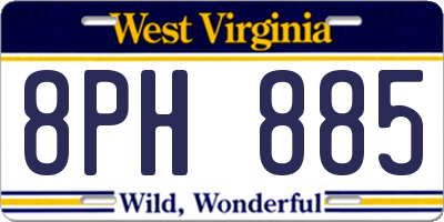 WV license plate 8PH885