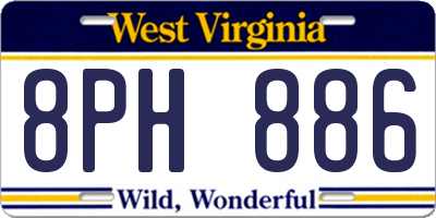 WV license plate 8PH886
