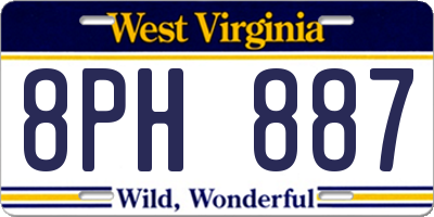 WV license plate 8PH887