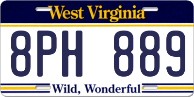 WV license plate 8PH889