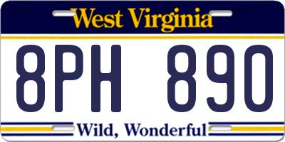 WV license plate 8PH890
