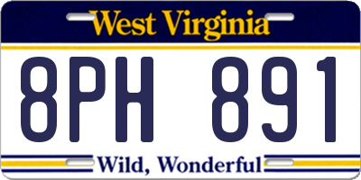 WV license plate 8PH891