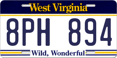 WV license plate 8PH894