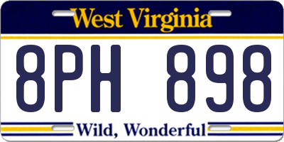 WV license plate 8PH898