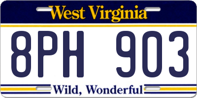 WV license plate 8PH903
