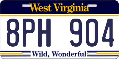 WV license plate 8PH904