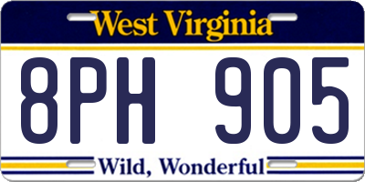 WV license plate 8PH905