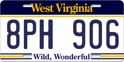 WV license plate 8PH906