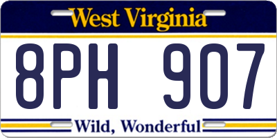WV license plate 8PH907