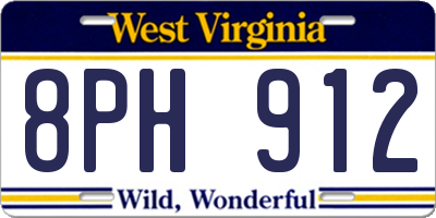WV license plate 8PH912