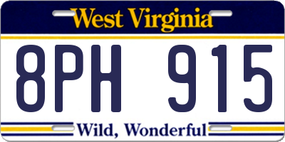 WV license plate 8PH915