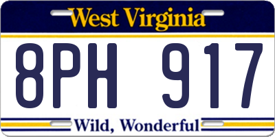 WV license plate 8PH917