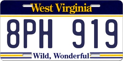 WV license plate 8PH919