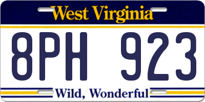 WV license plate 8PH923
