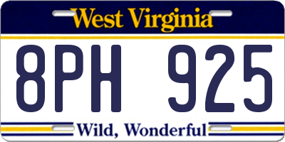 WV license plate 8PH925