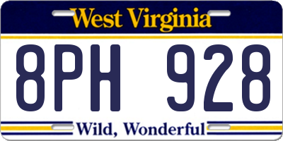 WV license plate 8PH928