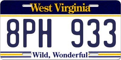 WV license plate 8PH933