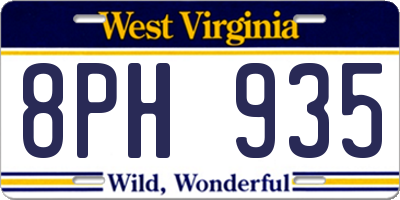 WV license plate 8PH935