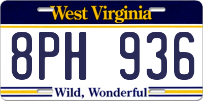 WV license plate 8PH936