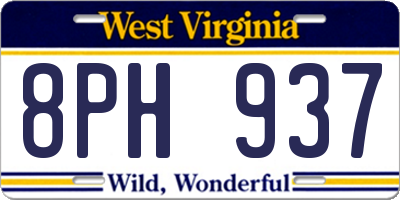 WV license plate 8PH937