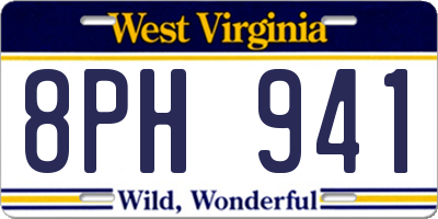 WV license plate 8PH941