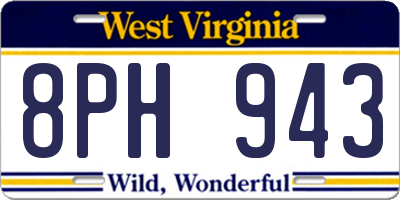 WV license plate 8PH943