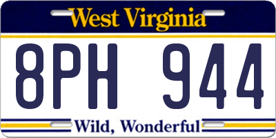 WV license plate 8PH944