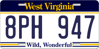 WV license plate 8PH947