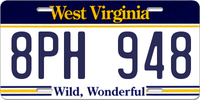 WV license plate 8PH948