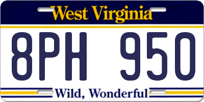 WV license plate 8PH950