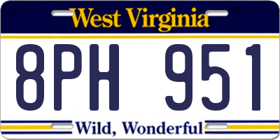 WV license plate 8PH951