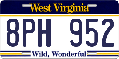 WV license plate 8PH952
