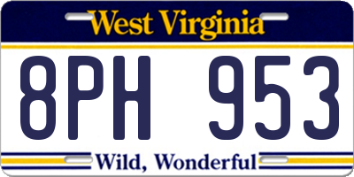 WV license plate 8PH953