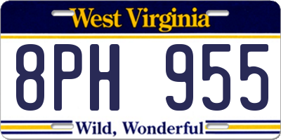 WV license plate 8PH955