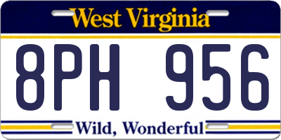 WV license plate 8PH956
