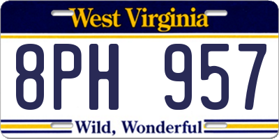 WV license plate 8PH957