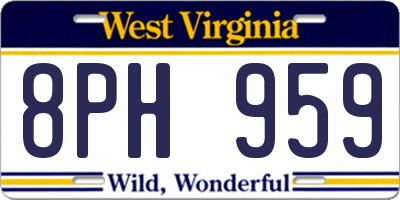 WV license plate 8PH959