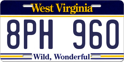 WV license plate 8PH960