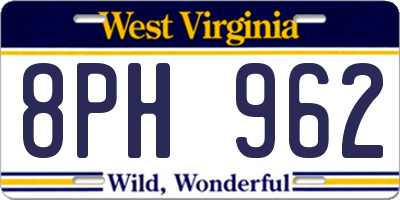 WV license plate 8PH962