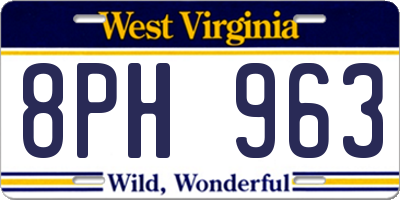 WV license plate 8PH963