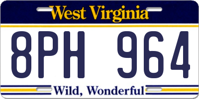 WV license plate 8PH964