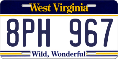 WV license plate 8PH967