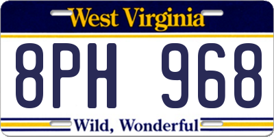 WV license plate 8PH968