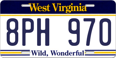 WV license plate 8PH970