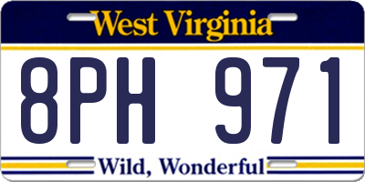 WV license plate 8PH971