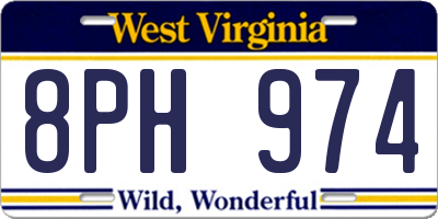 WV license plate 8PH974